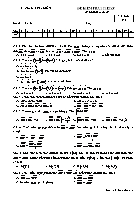 Đề kiểm tra 1 tiết môn Toán 10 - Mã đề thi 146